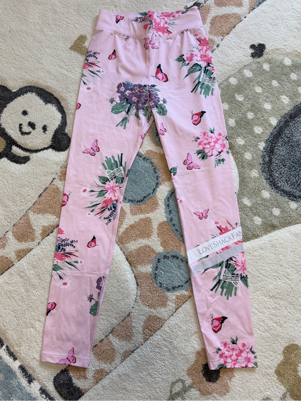 LoveShackFancy Pink Floral & Butterfly ski Leggings